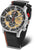 Vostok Europe-kronograf för herrar med svart urtavla, gulddetaljer och nylonarmband