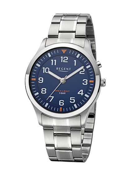 Regent F-1610 Herrenuhr Blau • Mineralglas • Hintergrundbeleuchtung