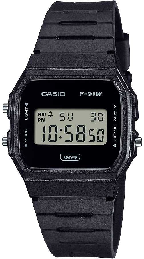 Digital armbandsur med svart plastarmband och LCD-display, WR
