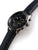 Herrenuhr mit blauem Zifferblatt, Chronographen-Details und dunkelblauem Lederarmband
