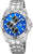 Festina herrklocka med blå urtavla, kronograf-subdials och armband i rostfritt stål.