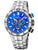 Herren-Chronograph Festina Uhr mit blauem Zifferblatt, Metallband und Drückern