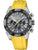 Festina Chronograph-Herrenuhr: gelbes Silikonband, schwarzes Zifferblatt, silbernes Gehäuse