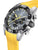 Festina Chronograph-Herrenuhr mit gelbem Band, schwarzem Zifferblatt und Edelstahl-Lünette