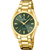 Festina Damen-Armbanduhr mit grünem Zifferblatt und goldfarbenem Metallarmband