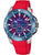 Festina Herrenuhr mit rotem Silikonarmband, blauem Zifferblatt und Chronograph