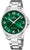 Festina solcellsdriven herrklocka med grön urtavla och metallarmband, 3 visare