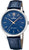 Festina herrklocka med blå urtavla, romerska siffror och blått läderarmband.