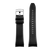 Klockarmband i svart gummi med perforerat mönster och stiftspänne