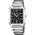 Festina Herrenarmbanduhr mit schwarzem Zifferblatt, quadratischem Gehäuse und Edelstahlband
