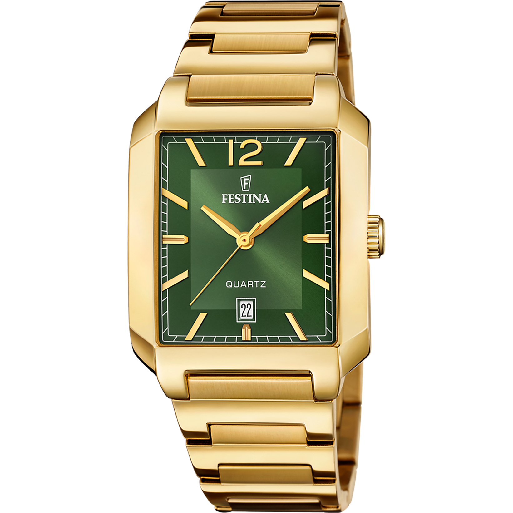 Festina On The Square F20678/5 Herrenuhr Grün • Mineralglas • Quarzwerk