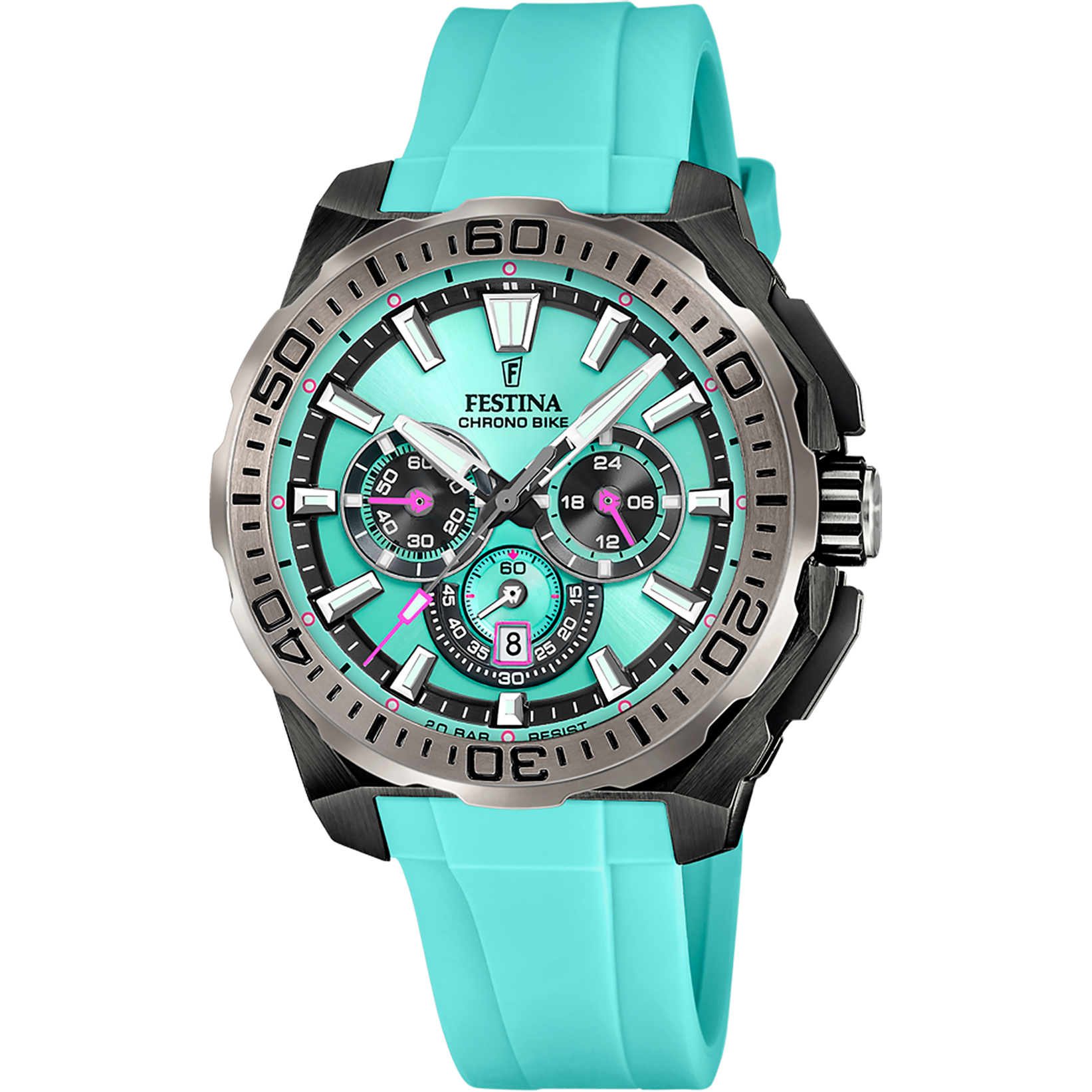 Festina Chrono Bike F20726/2 Herren Armbanduhr Schwarz/Hellblau • Chronograph • 20 ATM