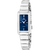 Festina Damenarmbanduhr mit blauem Rechteckzifferblatt, Edelstahlarmband und silbernem Gehäuse