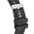 Klockarmband med silverfärgat spänne, prägling "CONNECTED" och perforerat band.