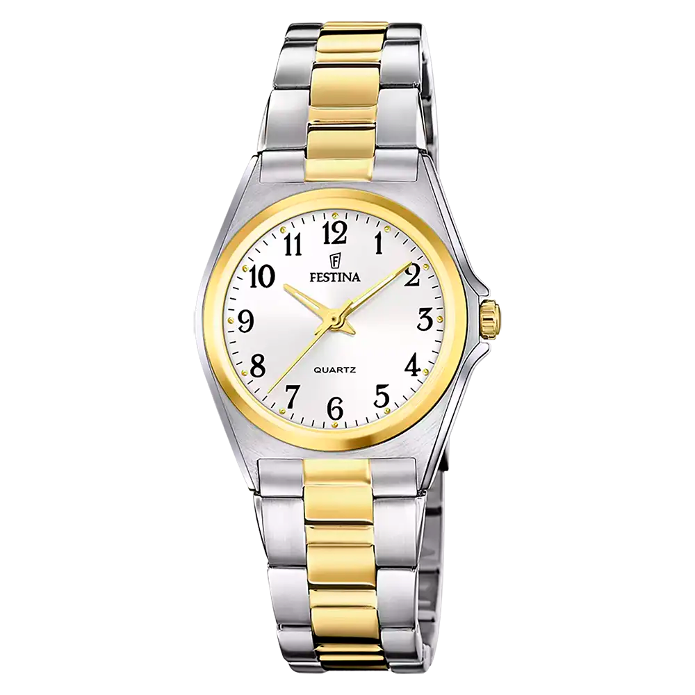 Festina Klassik F20556/1 Dam • Mineralglas • Bicolor Armband i Rostfritt Stål