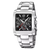 Herren-Chronograph mit silbernem Edelstahlarmband und schwarzem Zifferblatt