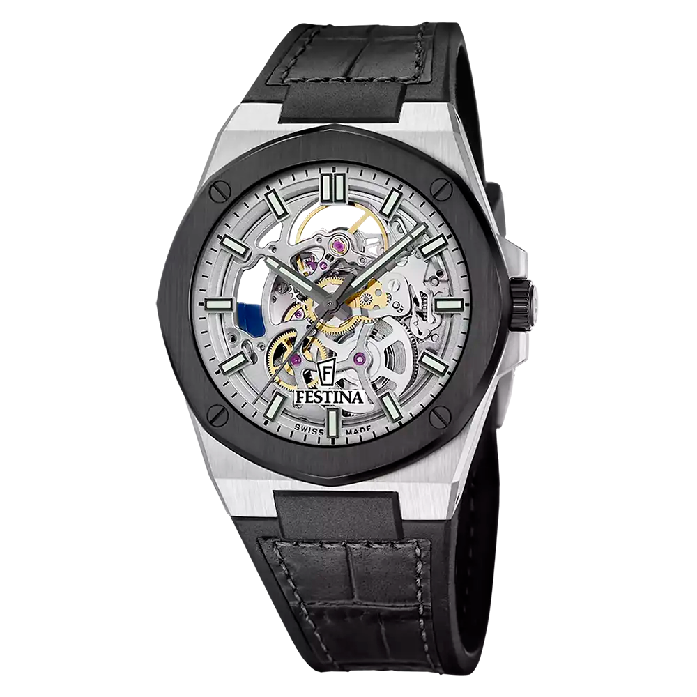 Festina Swiss Made F22009/1 Herrklocka • Automatiskt Urverk • Safirglas