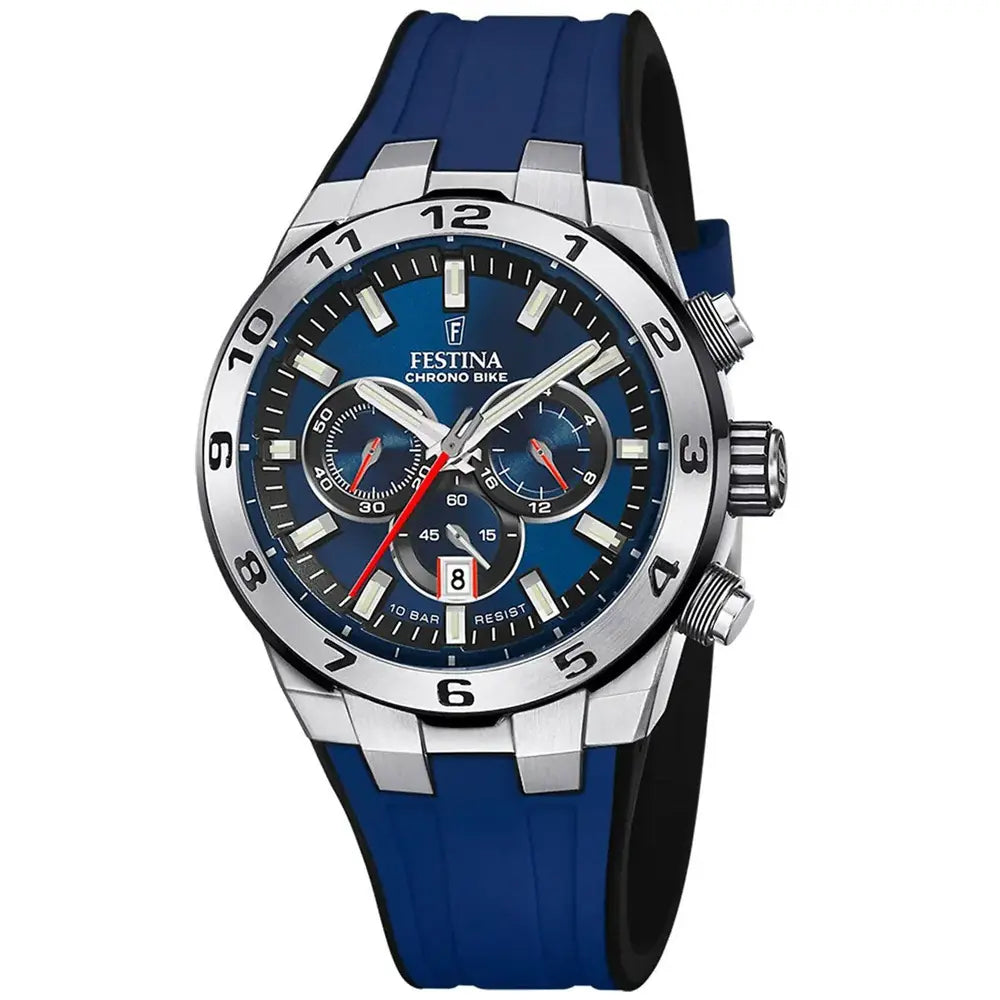 Festina Chrono Bike F20671/1 Herrklocka Blå • Kronograf med stoppfunktion • Mineralglas