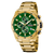 Festina Chronograph Herrenarmbanduhr mit grünem Zifferblatt und goldfarbenem Metallband