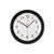 Schwarze Funk-Wanduhr mit rundem Zifferblatt und runden Zeigern
