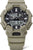 Casio G-Shock herrklocka i beige nyans, sedd framifrån med digital display och knappar på boetten