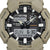Casio G-Shock herrklocka sedd framifrån med beige boett, analogt urverk och digital display