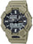 Casio G-Shock herrklocka med beige boett, rund digital display och markerade kronografelement