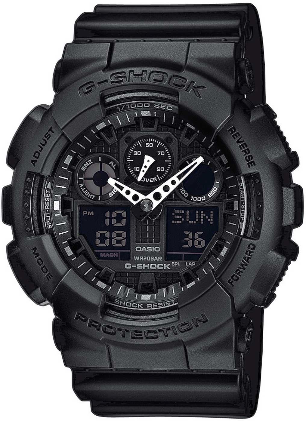 G-Shock herrklocka med svart boett, rund display och kraftigt armband