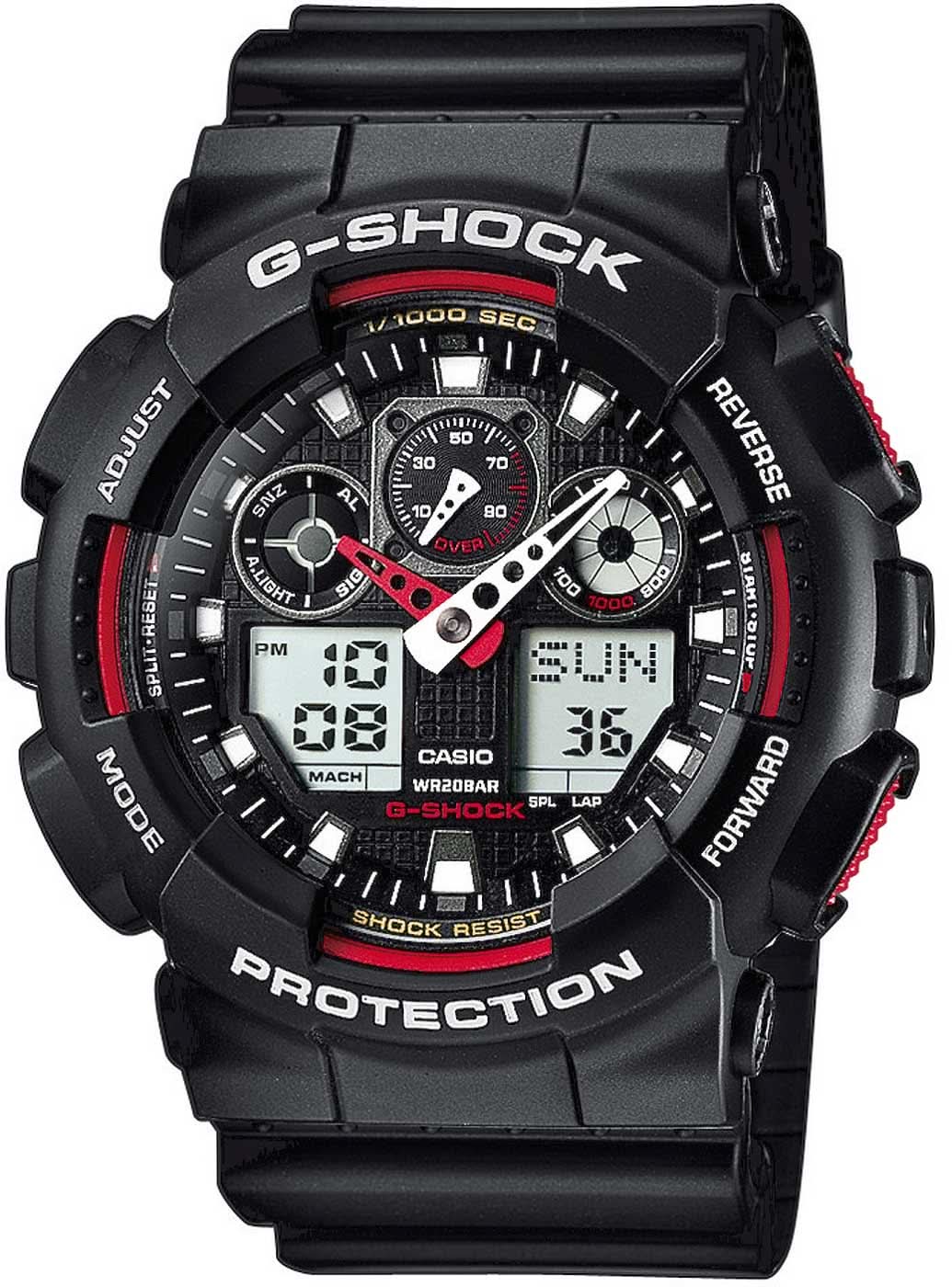 Svart Casio G-Shock herrklocka, analog-digital urtavla i skyddande boett