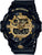 Herrklocka med svart boett och svart armband, guldfärgade accenter, digital display