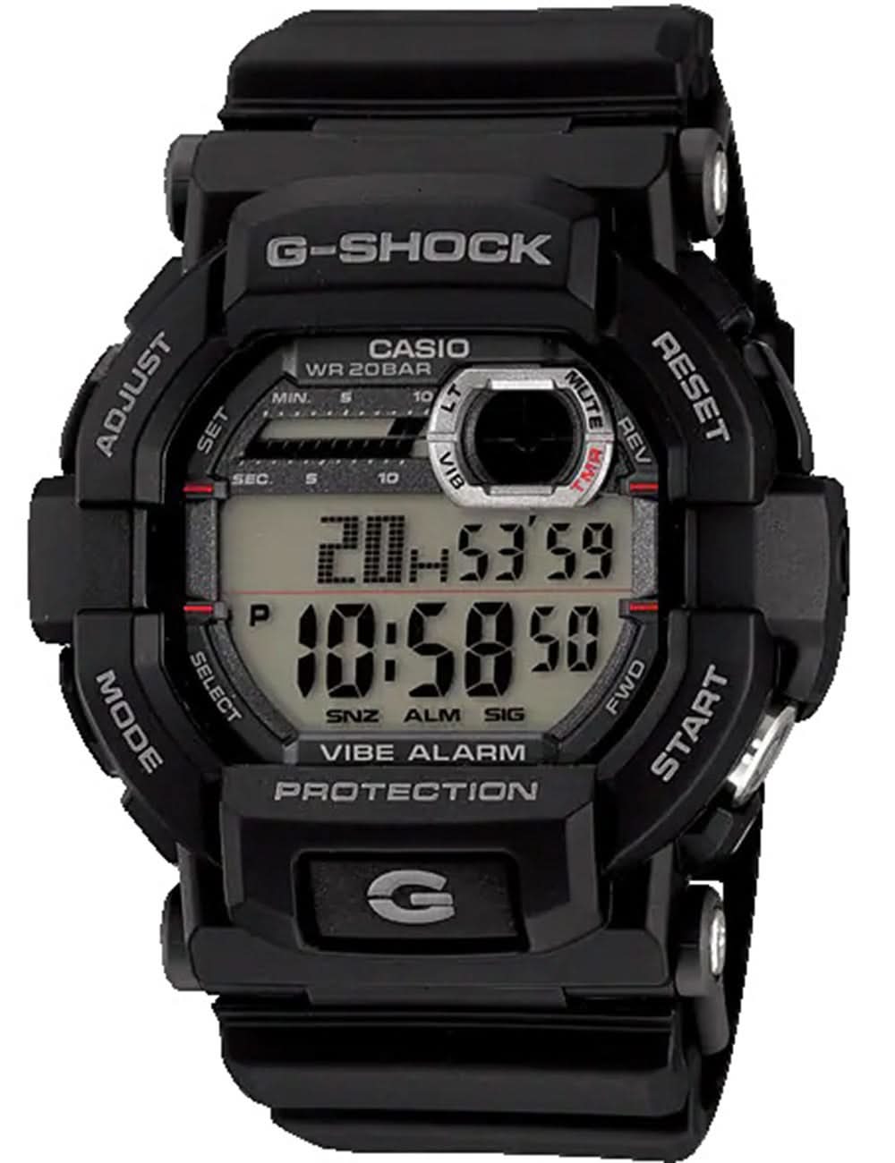 Casio G-Shock herrklocka med digital display, svart boett och armband
