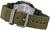 Casio G-Shock armband med grönt textilband och silverfärgat stiftspänne, svarta hållare.