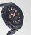 Casio G-Shock damklocka, svart boett med knappar och armband