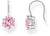 Örhängen med rosa rund sten och silverinfattning, krokfäste