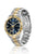 BOSS Troper Herrenuhr: blaues Zifferblatt, Automatikwerk, Edelstahlgehäuse mit goldenen Gliedern
