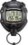 Casio digital stoppur, svart rund form med LCD-display och knappar