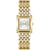 BOSS Damenarmbanduhr goldfarben mit weißem, eckigem Zifferblatt und Metallarmband