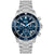 BOSS Herren-Chronographenarmbanduhr mit blauem Zifferblatt, Edelstahlgehäuse und -band