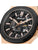 Herrenuhr Detailansicht: schwarzes Zifferblatt mit offenem Automatik-Mechanismus