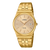 Herrenuhr mit goldenem Edelstahlarmband, hellem Zifferblatt und Datumsfenster (5)