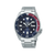 Sportig herrklocka med blå urtavla, röd/blå Pepsi-bezel, armband i rostfritt stål