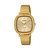 Casio Damen-Armbanduhr in Gold mit Mineralglas, Datumsanzeige bei 3 Uhr