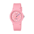 Kinderarmbanduhr, rosa Gehäuse und Armband, analoges Zifferblatt mit arabischen Ziffern