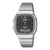 Casio Vintage Armbanduhr mit schwarzem Zifferblatt, Analog-Digital, Edelstahlarmband