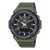 Casio Vintage Armbanduhr mit grünem Kautschukband und schwarzem Zifferblatt, Digitaldatum