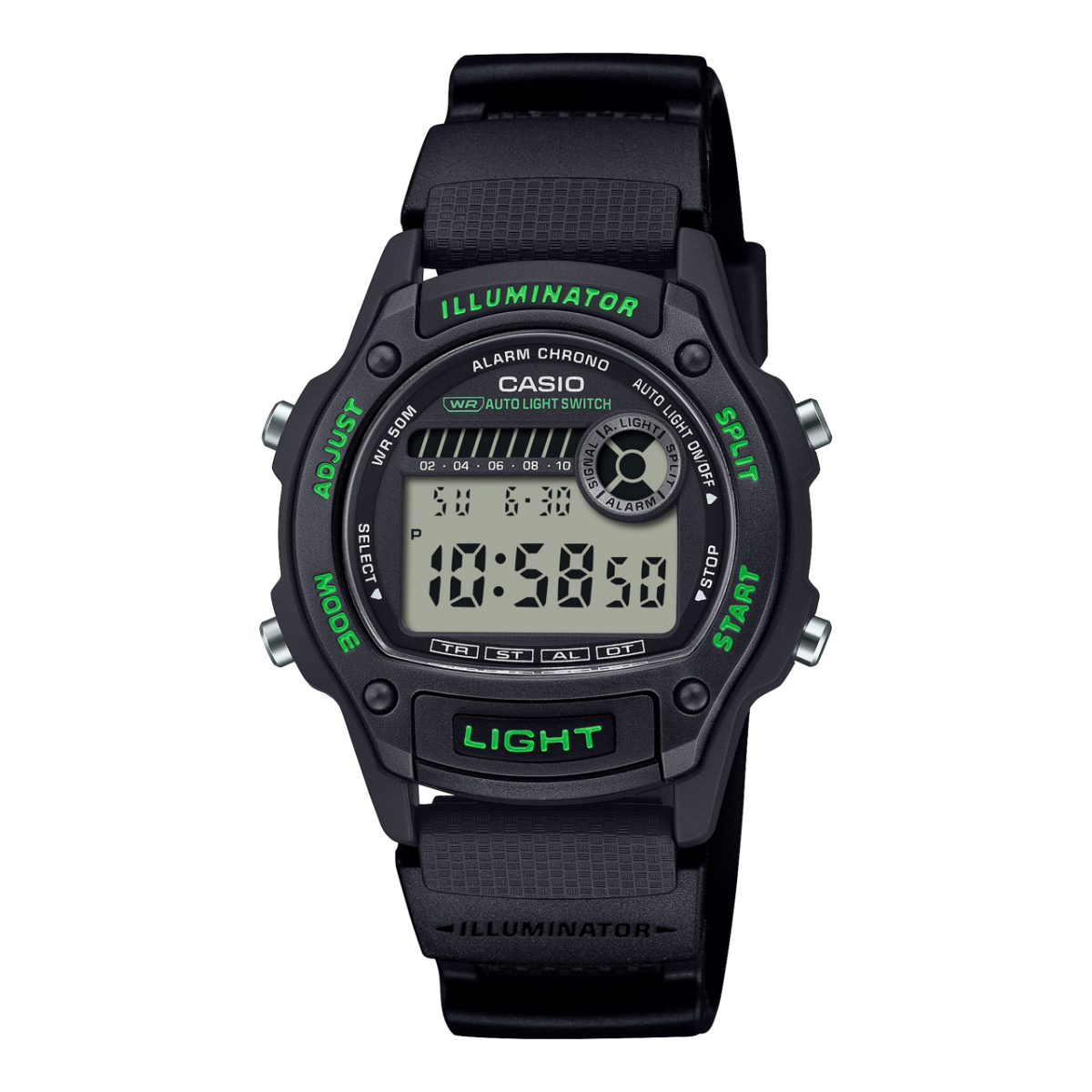 Casio Timeless W-220H-1A3VEF Herrenuhr • Bio-Resin Armband • Weltzeit & Stoppuhr
