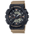 Casio G-Shock Herrenarmbanduhr mit schwarzem Display und beigem Silikonband