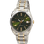 Herrklocka i titan med grön urtavla, tvåfärgat metallarmband och safirglas