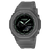G-Shock Herrenarmbanduhr mit grauem Silikonband und schwarzem Zifferblatt mit grünen Akzenten