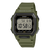 Casio Herrenuhr mit digitalem Display und grünem Armband, Vibrationsalarm